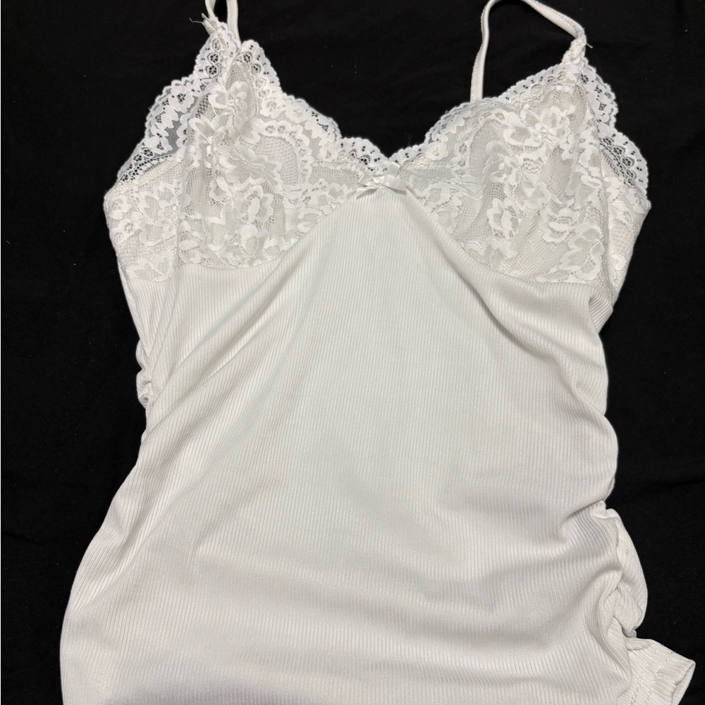 SHEIN Ivory Lace Detail Cami Top